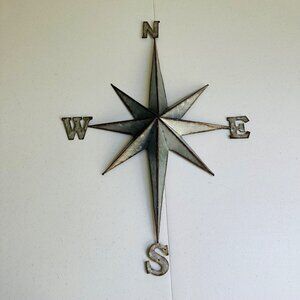 Rustic Metal Compass Rose Wall Art Decoration Nautical Star Compass Star Decor